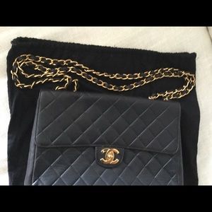 Chanel XL Jumbo Lambskin Black Leather
